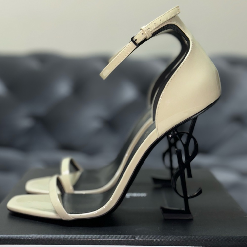 Opyum YSL Logo-Heel Sandals with Black
Hardware